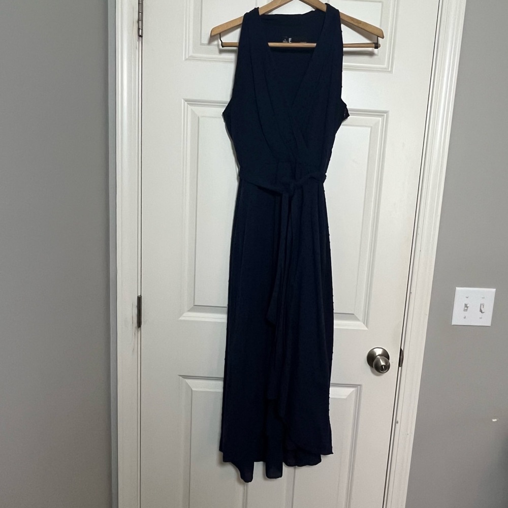 LF, Leslie Fay, blue high front, low back hem, blue dress